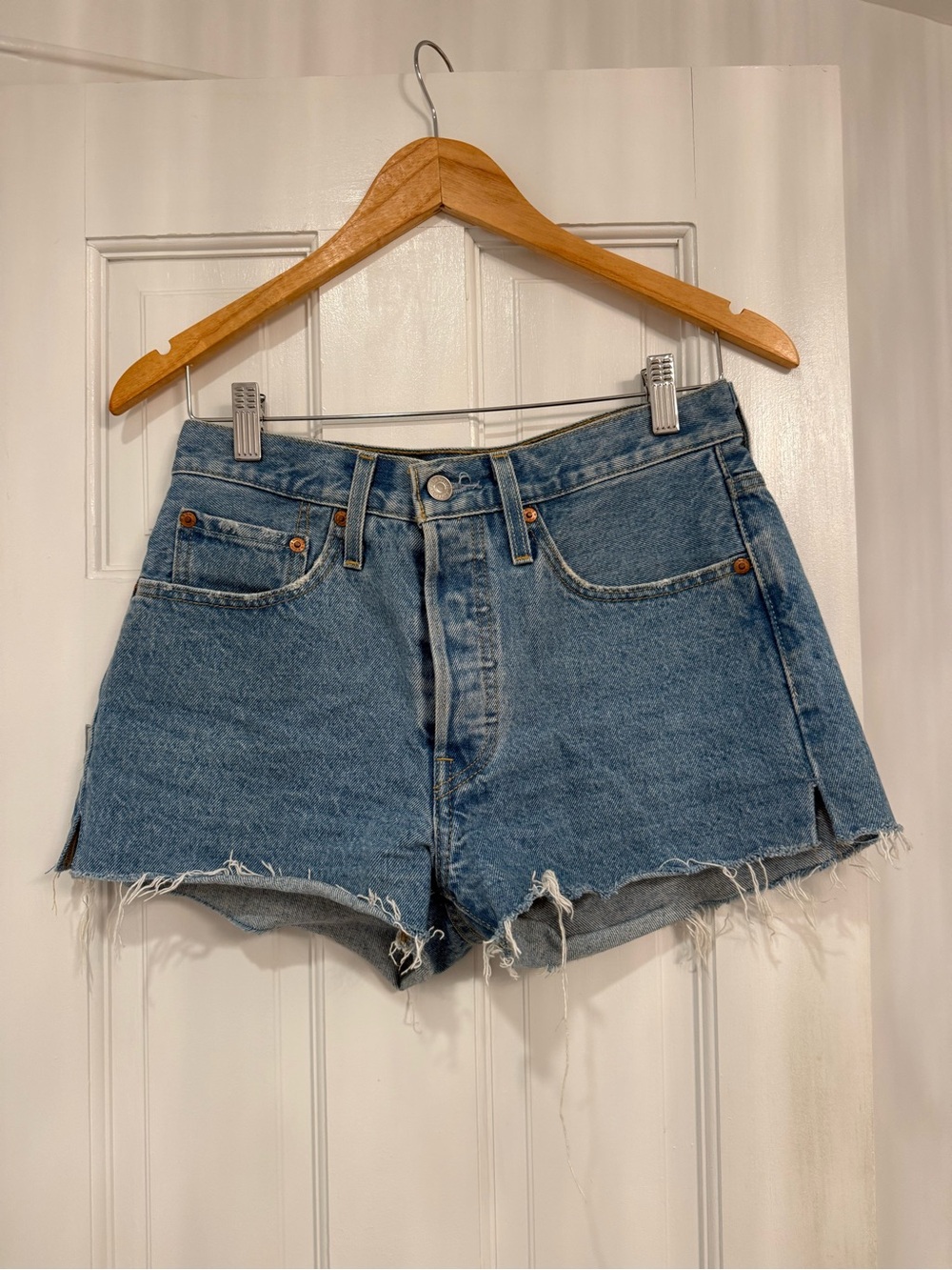 Levi’s Women’s Classic 501 Premium High-Rise Denim Shorts in Light Blue